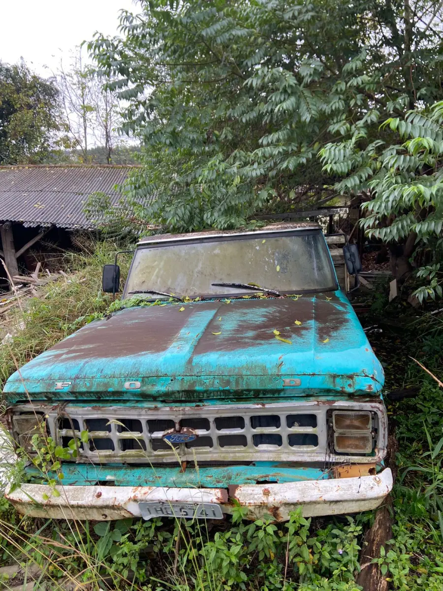 LOTE 001 - Caminhão Ford F350 - 1973, PLACAS iho5741 para sucata.