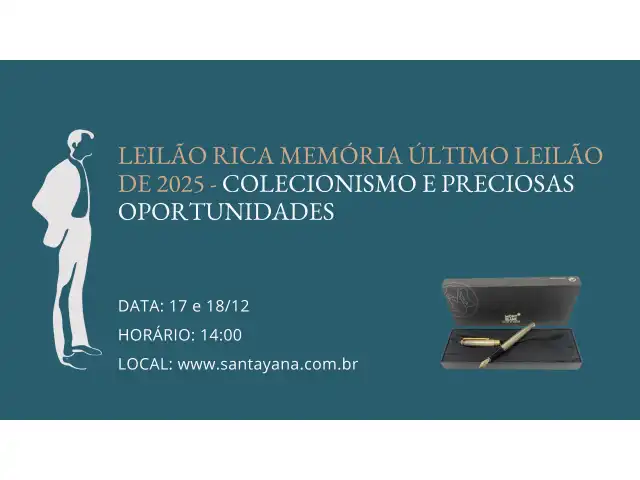 LEILÃO RICA MEMÓRIA ÚLTIMO LEILÃO DE 2025 - COLECIONISMO E PRECIOSAS OPORTUNIDADES