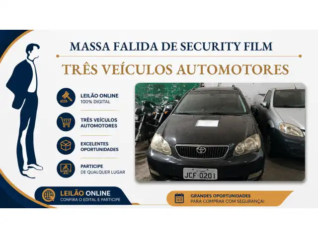 GRANDE LEILÃO DE VEÍCULOS DA MASSA FALIDA DE SECURITY FILM