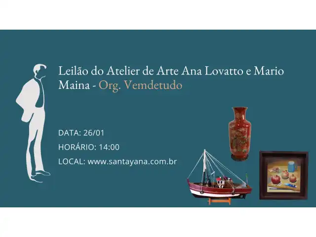 Leilão do Atelier de Arte Ana Lovatto e Mario Maina - Org. Vemdetudo