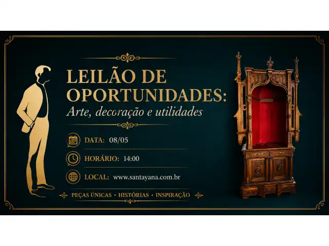 LEILÃO DE OPORTUNIDADES: Arte, decoração e utilidades