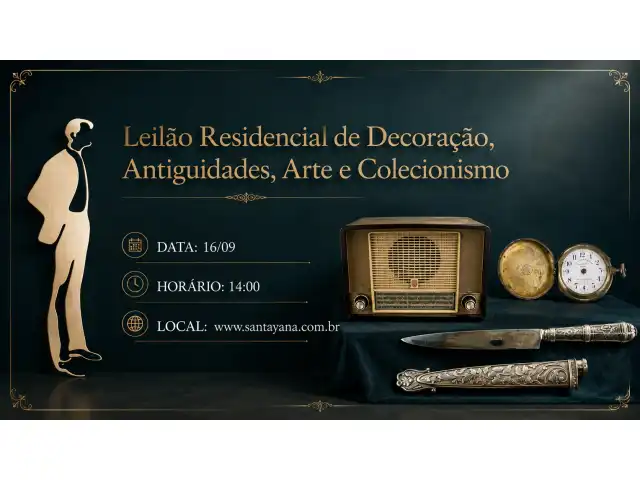 Leilão Residencial de Decoração, Antiguidades, Arte e Colecionismo
