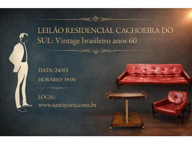 LEILÃO RESIDENCIAL CACHOEIRA DO SUL: Vintage brasileiro anos 60