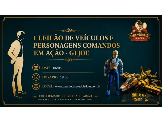 1 LEILÃO DE VEICULOS E PERSONAGENS COMANDOS EM AÇÃO - GI JOE
