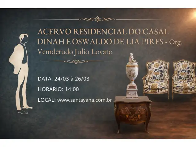 ACERVO RESIDENCIAL DO CASAL DINAH E OSWALDO DE LIA PIRES - Org. Vemdetudo Julio Lovato