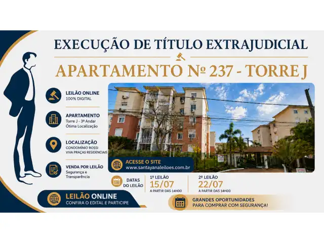 GRANDE LEILÃO DE APARTAMENTO DO CONDOMÍNIO ROSSI VIVA PRAÇAS RESIDENCIAIS