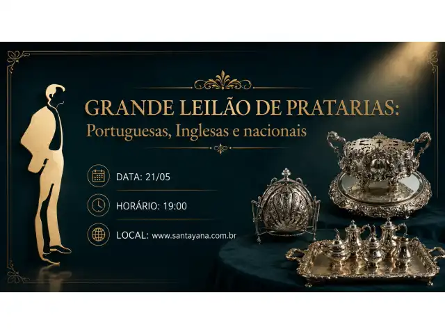 GRANDE LEILÃO DE PRATARIAS: Portuguesas, Inglesas e nacionais