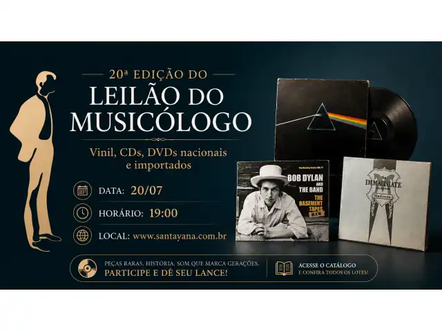 20ª EDIÇÃO DO LEILÃO DO MUSICÓLOGO: Vinil, CDs, DVDs nacionais e importados