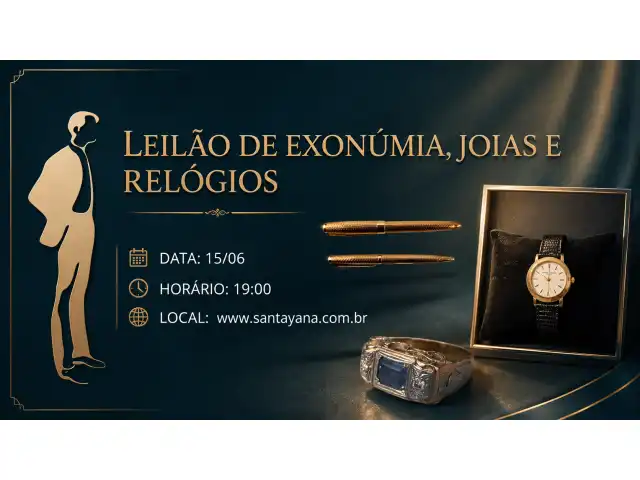 LEILÃO DE EXONÚMIA, JOIAS E RELÓGIOS