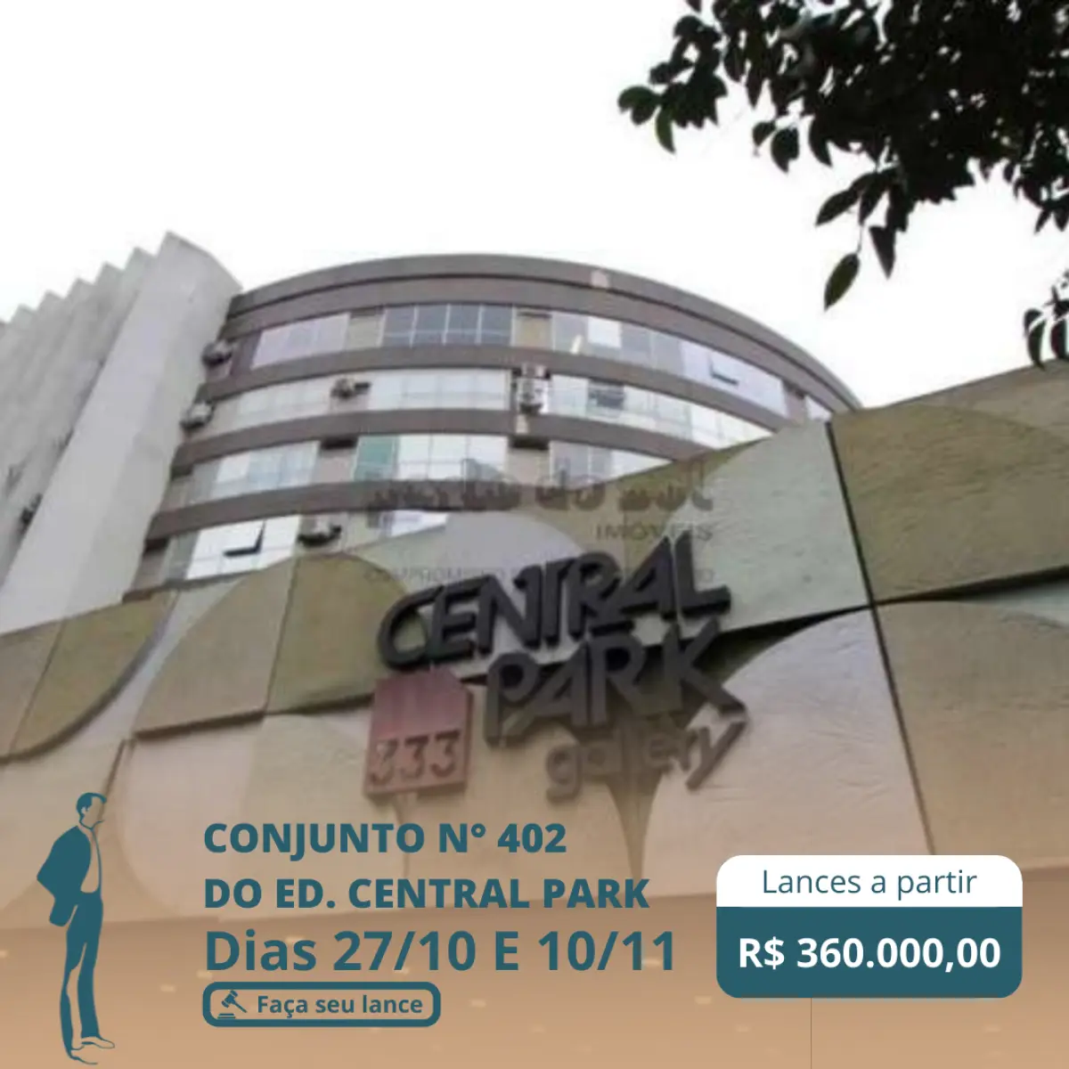 LOTE 001 - Conjunto n°402 do edifício Central Park Gallery