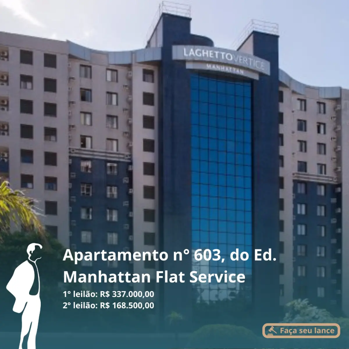 LOTE E - Apartamento n° 603, do Ed. Manhattan Flat Service, área privativa 37,61 m², sito na Rua Miguel Tostes, n° 30, Bairro Moinhos de Vento, Porto Alegre-RS. Objeto da matrícula n° 145.281 do R.I da 1° zona de Porto Alegre-RS