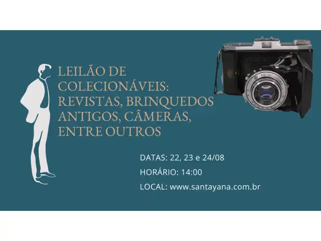 LEILÃO DE COLECIONÁVEIS: REVISTAS, BRINQUEDOS ANTIGOS, CÂMERAS, ENTRE OUTROS