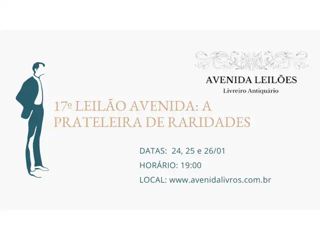 17º Leilão Avenida- A Prateleira de Raridades- Livros Raros, Cartões Postais e outros Colecionáveis