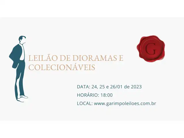 LEILÃO DE DIORAMAS E COLECIONÁVEIS