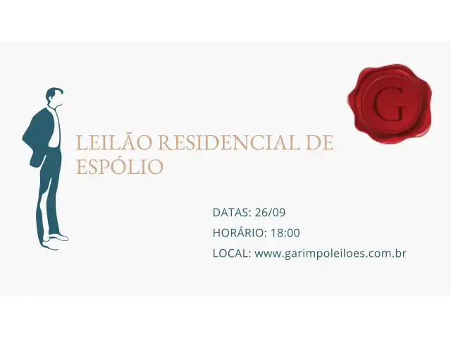 LEILÃO RESIDENCIAL DE ESPÓLIO - LOJA GARIMPO