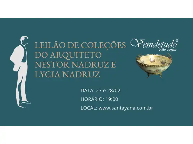 LEILÃO DE COLEÇÕES DO ARQUITETO NESTOR NADRUZ E LYGIA NADRUZ
