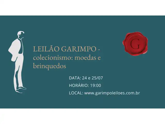 LEILÃO GARIMPO: Colecionismo, moedas e brinquedos