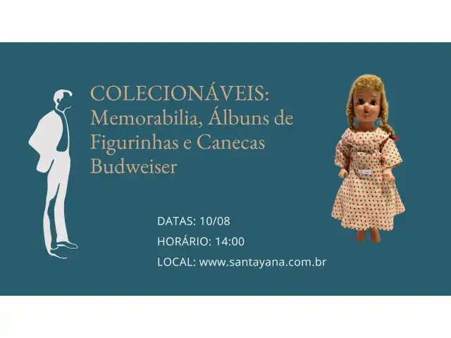 LEILÃO DE COLECIONÁVEIS: MEMORABILIA, ÁLBUNS DE FIGURINHAS E CANECAS BUDWEISER