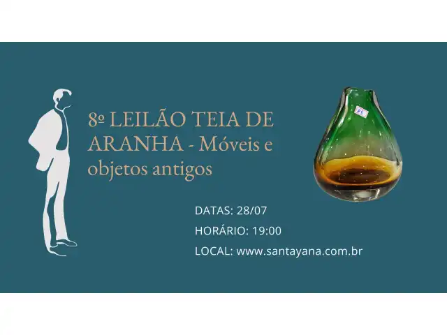 8º LEILÃO TEIA DE ARANHA: Móveis e objetos antigos