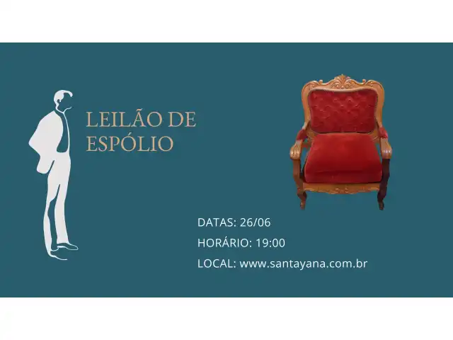 LEILÃO DE ESPÓLIO: OBJETOS DECORATIVOS, PORCELANAS E MOBÍLIA