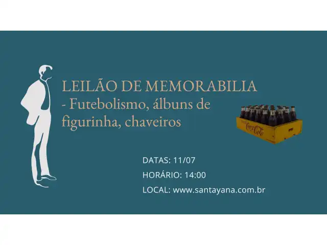 Leilão de Memorabilia - Futebolismo, Álbuns de Figurinha, Chaveiros