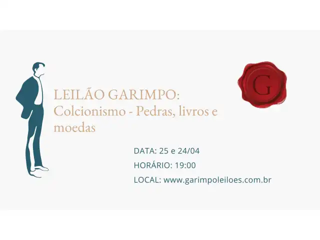 LEILÃO COLECIONISMO: Pedras, livros e moedas