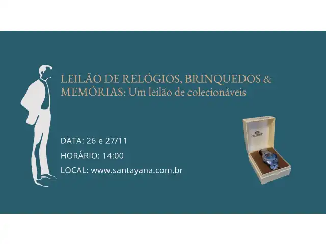 LEILÃO DE RELÓGIOS, BRINQUEDOS & MEMÓRIAS: Um leilão de colecionáveis