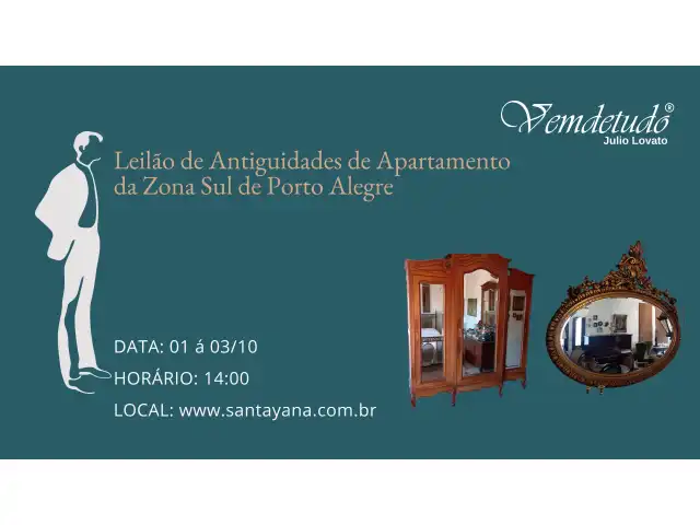 Leilão de Antiguidades de Apartamento da Zona Sul de Porto Alegre