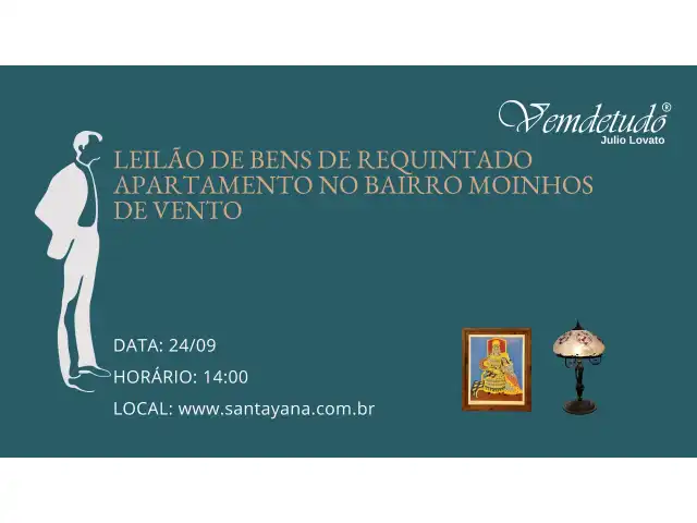 LEILÃO DE BENS DE REQUINTADO APARTAMENTO NO BAIRRO MOINHOS DE VENTO