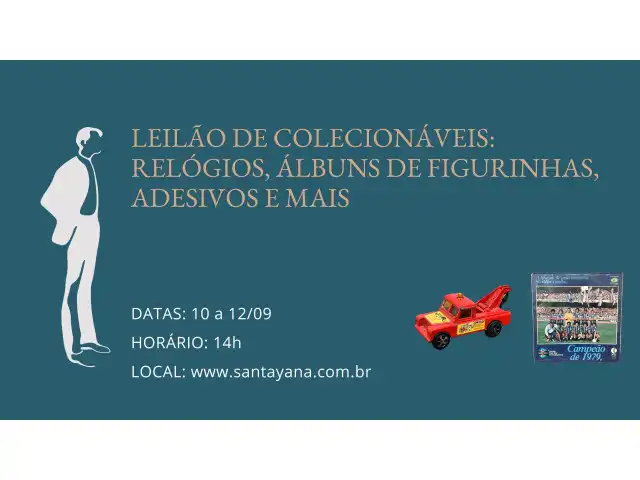 LEILÃO DE COLECIONÁVEIS: RELÓGIOS, ÁLBUNS DE FIGURINHAS, ADESIVOS E MAIS