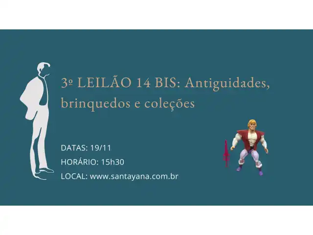 3º LEILÃO 14 BIS: Antiguidades, brinquedos e coleções
