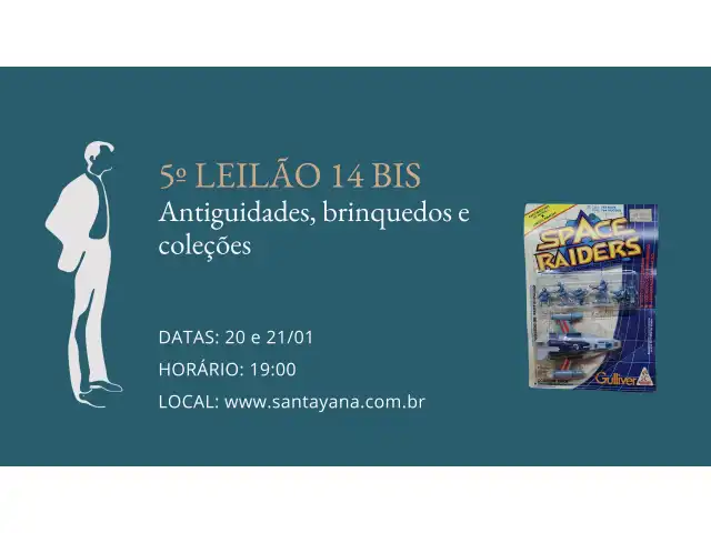 5º LEILÃO 14 BIS: Antiguidades, brinquedos e coleções