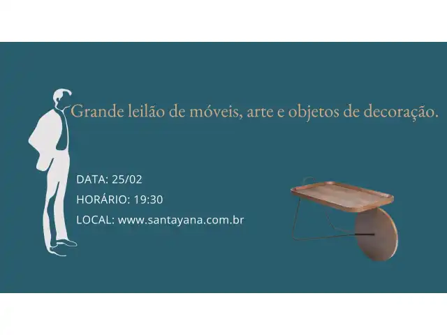 Grande leilão de móveis, arte e objetos de decoração.