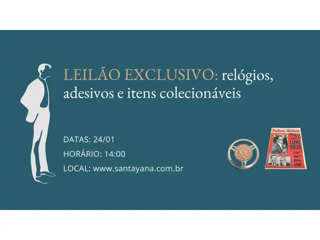 LEILÃO EXCLUSIVO: relógios, adesivos e itens colecionáveis
