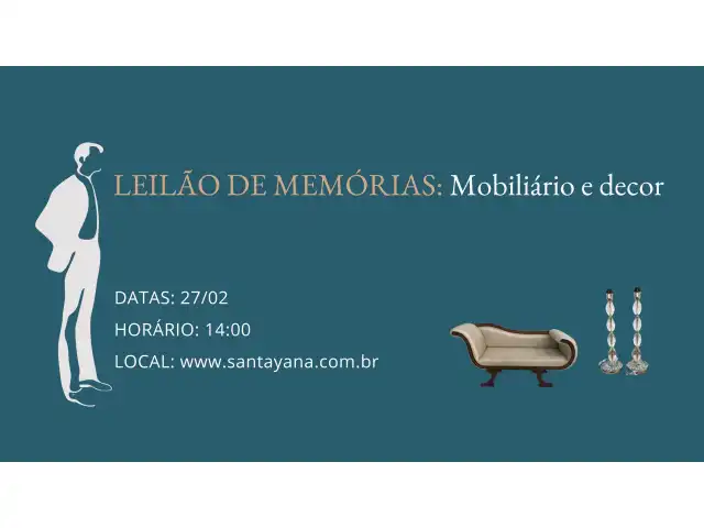LEILÃO DE MEMÓRIAS: Mobiliário e decor