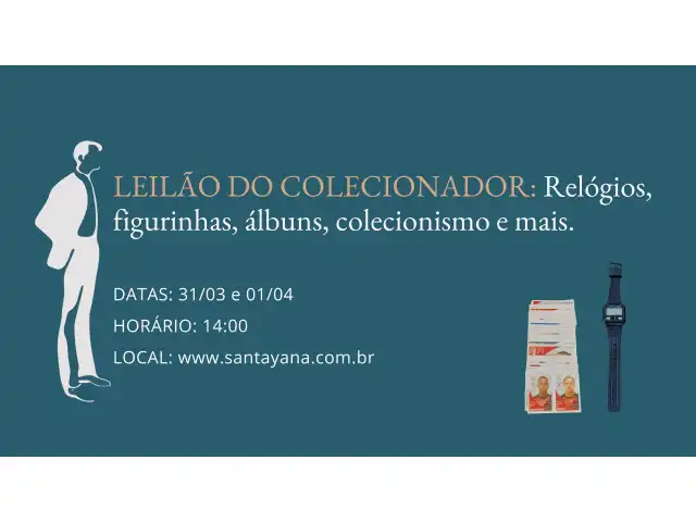 LEILÃO DO COLECIONADOR: Relógios, figurinhas, álbuns, colecionismo e mais.