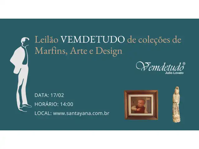 Leilão VEMDETUDO de coleções de Marfins, Arte e Design