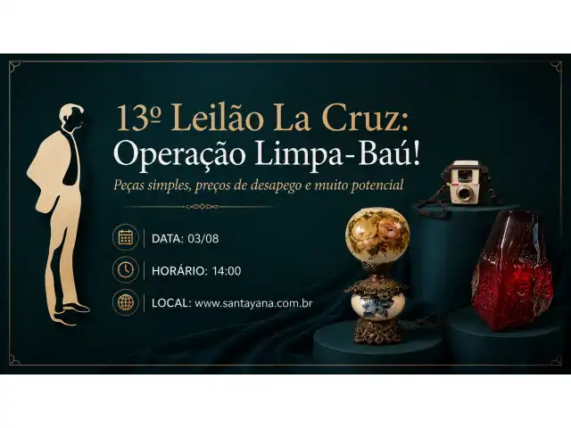 13º Leilão La Cruz: Operação Limpa-Baú! Peças simples, preços de desapego e muito potencial
