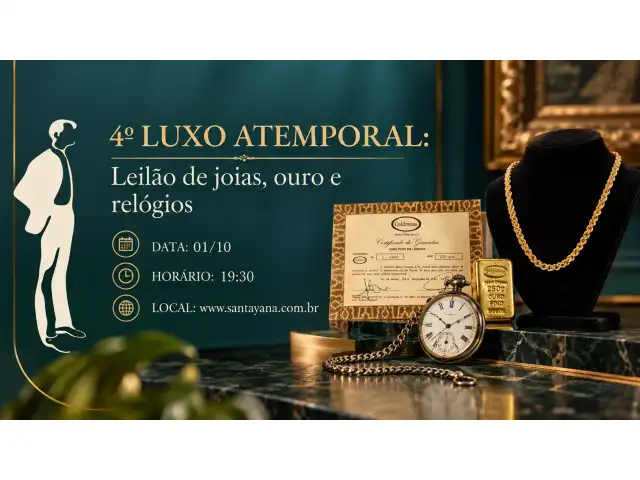 4º LUXO ATEMPORAL: Leilão de joias, ouro e relógios