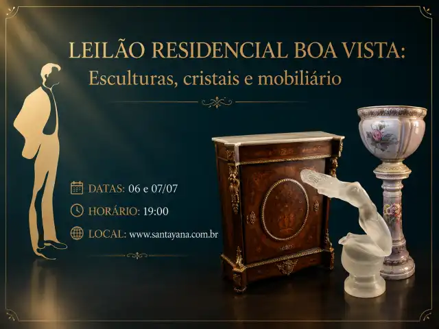 LEILÃO COLEÇÃO PARTICULAR: Cristais, porcelanas e antiguidades