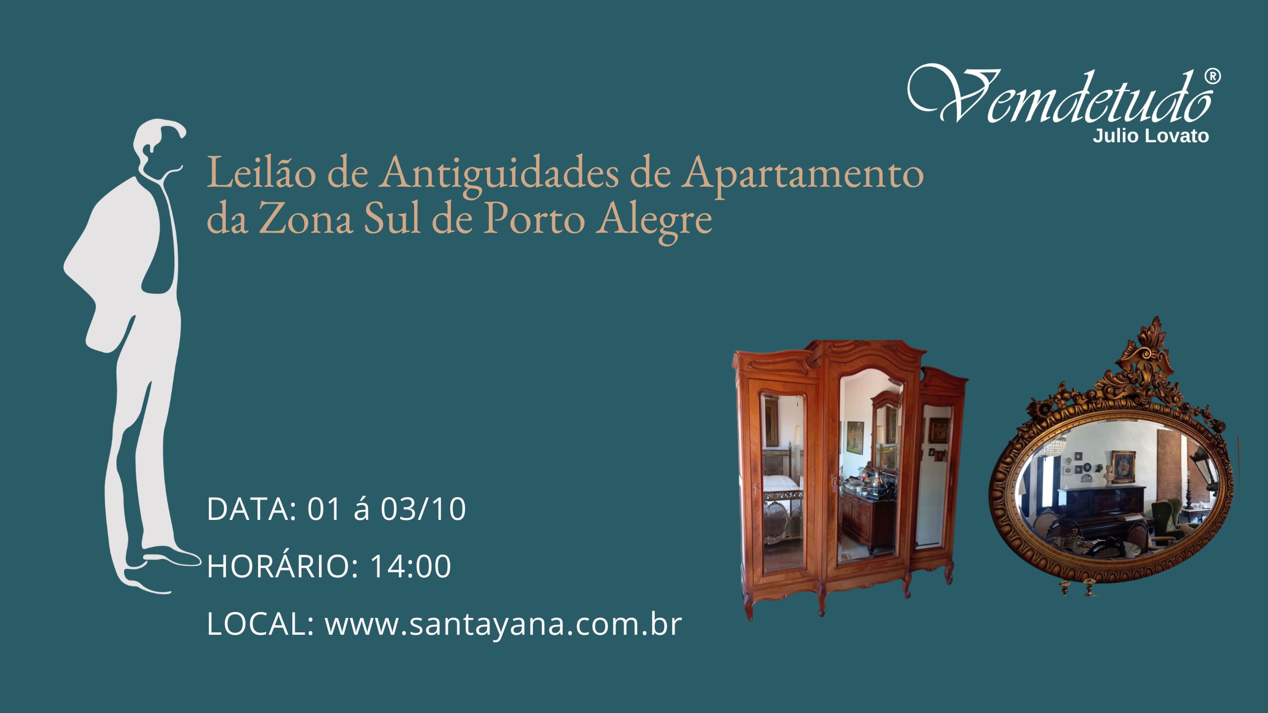 Leilão de Antiguidades de Apartamento da Zona Sul de Porto Alegre
