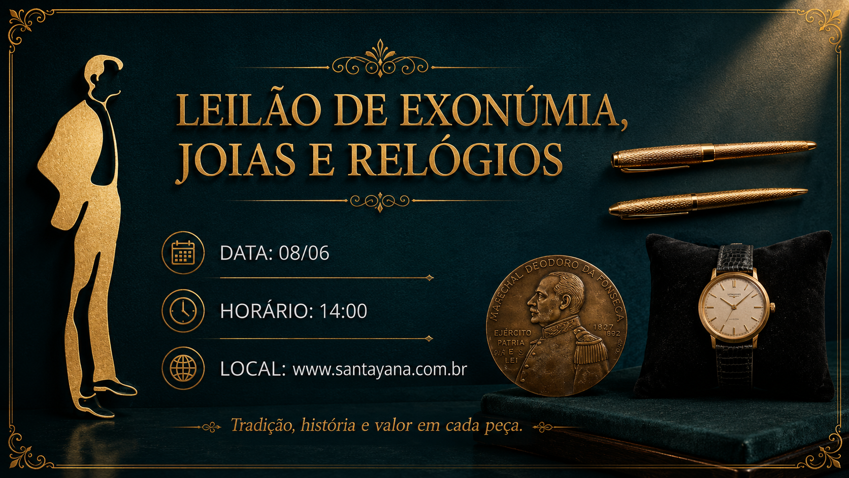 LEILÃO DE EXONÚMIA, JOIAS E RELÓGIOS