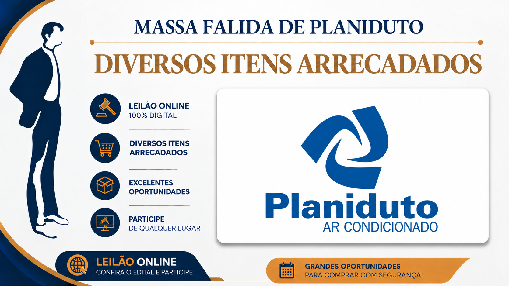 Grande leilão de diversos itens arrecadados da massa falida de Planiduto