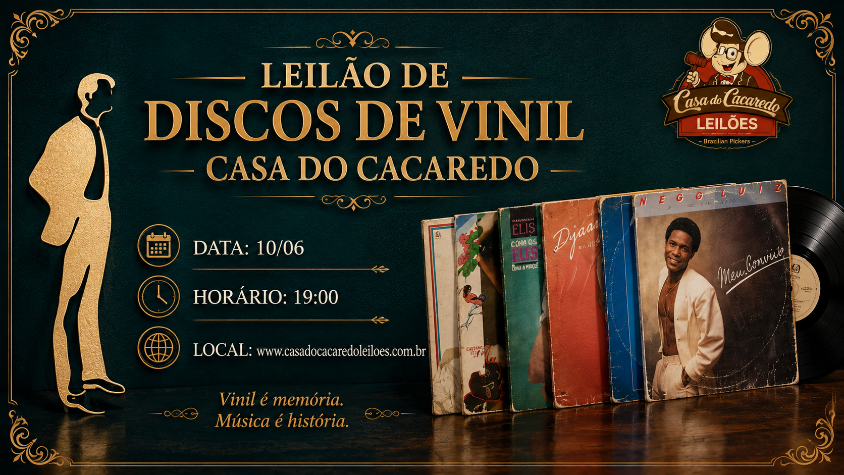 LEILÃO DE DISCOS DE VINIL - CASA DO CACAREDO