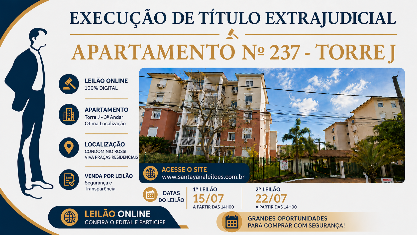GRANDE LEILÃO DE APARTAMENTO DO CONDOMÍNIO ROSSI VIVA PRAÇAS RESIDENCIAIS