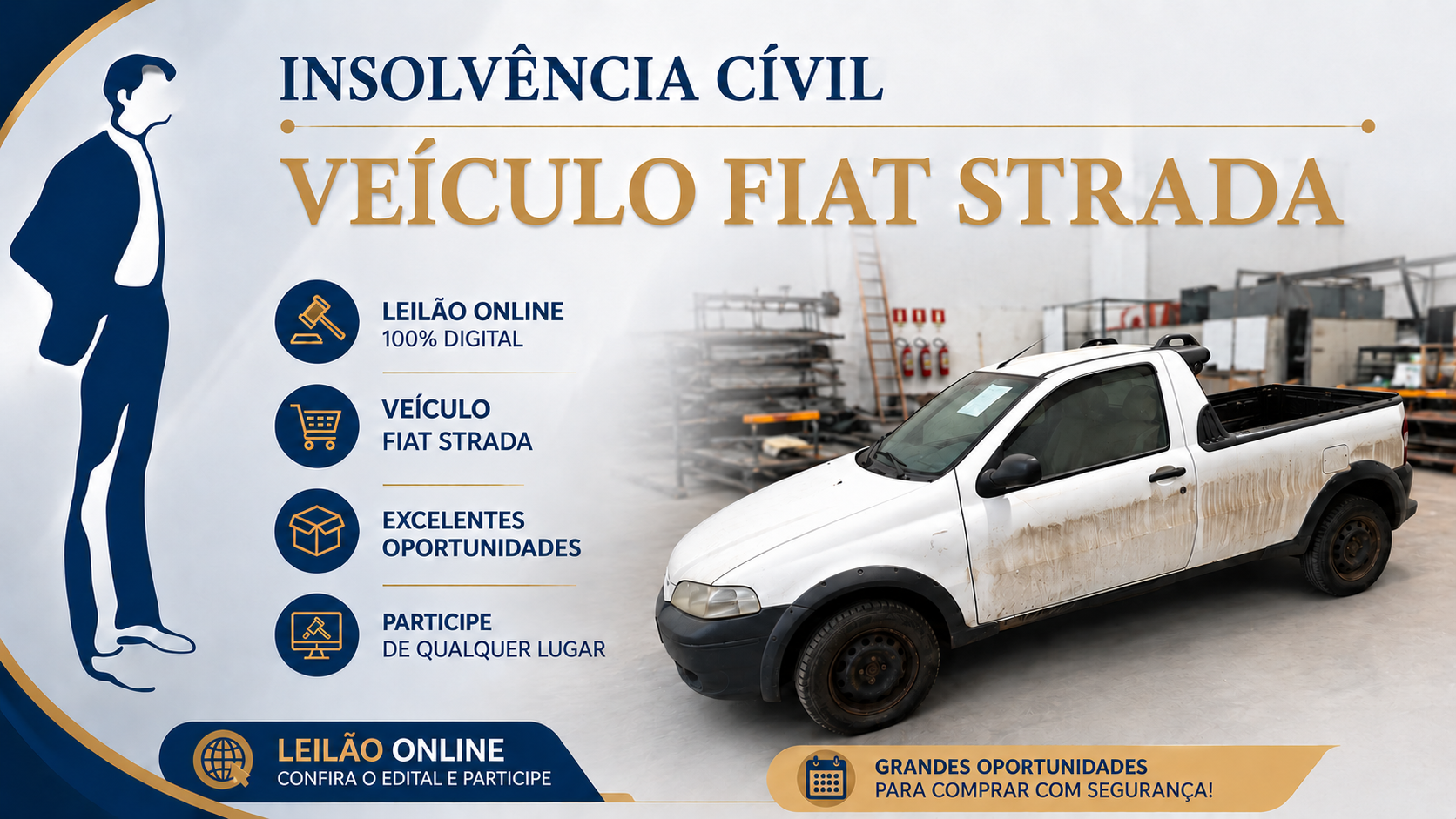 Leilão de Veículo Fiat Strada - Insolvência Civil