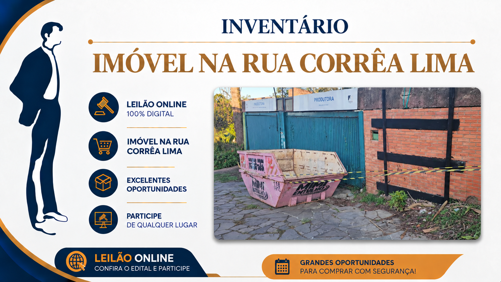 Grande leilão de imóvel na rua Corrêa Lima