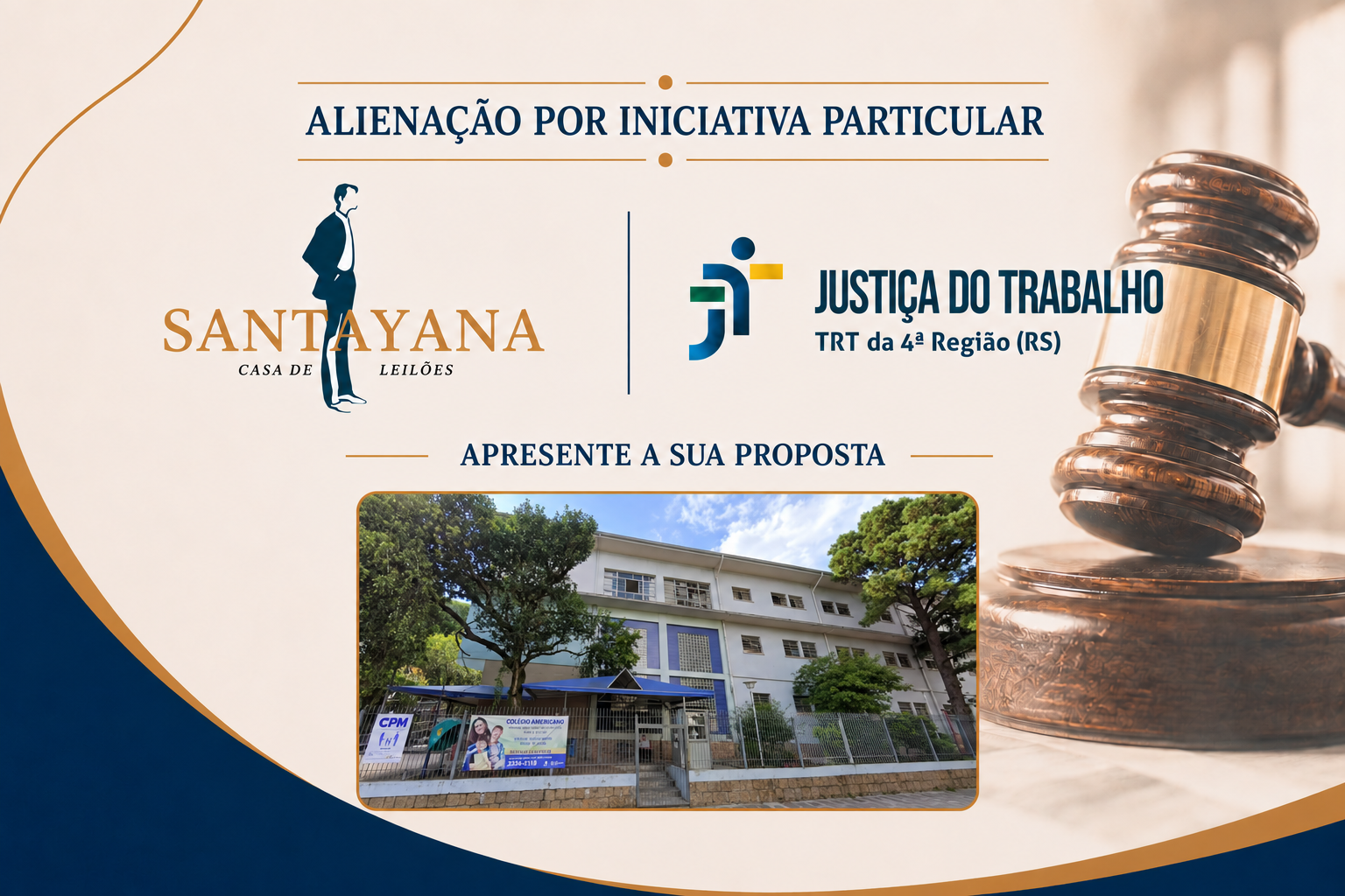 Prédio com área construída de 13.296,00 m² e seu respectivo terreno de configuração irregular, onde antes se situava o colégio americano.• Endereço: Rua Doutor Lauro de Oliveira, nº 71, Bairro Rio Branco, Porto Alegre/RS.